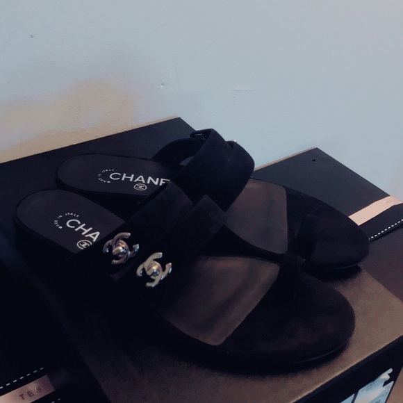 chanel two strap sandals